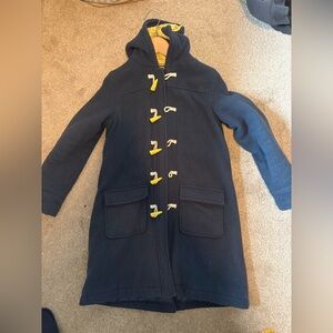 Boden Navy Coat with Yellow Toggles